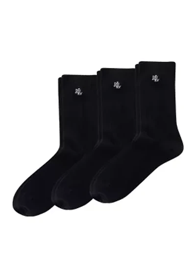 Basic Ribbed Crew Socks