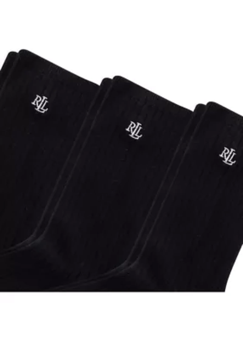 Basic Ribbed Crew Socks