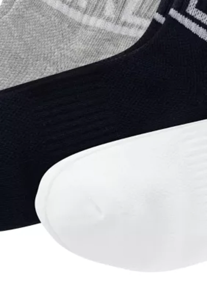Logo Embroidered Quarter Socks - 3 Pack