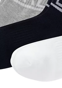 Logo Embroidered Quarter Socks - 3 Pack