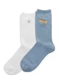 Spring Dog Crew Socks - Pack of 2
