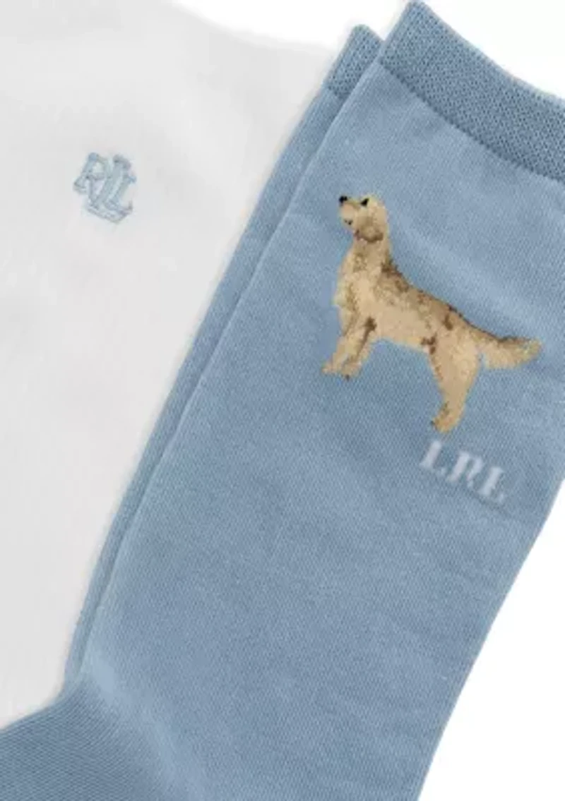 Spring Dog Crew Socks - Pack of 2