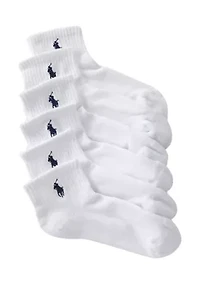 Cushion Quarter Socks - 6 Pack