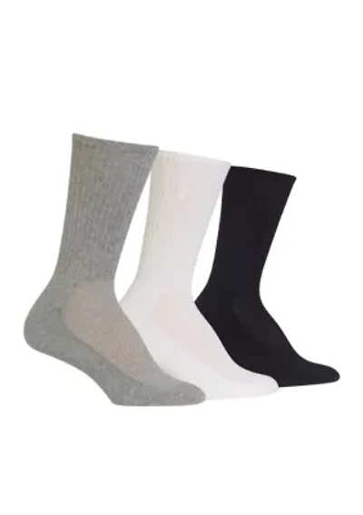Cushion Sole Mesh Top Crew Sport Socks - 3 Pack