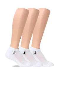 Cushion Sole Mesh Top Sport Low Cut Socks - 3 Pack