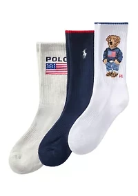 Polo Bear Socks - 3 Pack