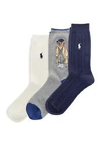 Fall Bear Socks - 3-Pack 