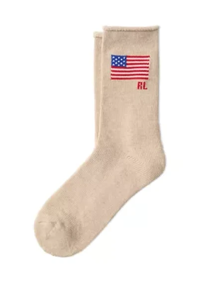 Roll Top RL Flag Crew Socks