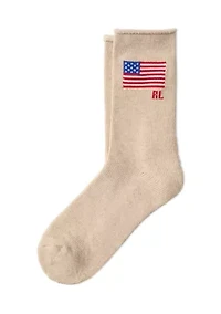 Roll Top RL Flag Crew Socks