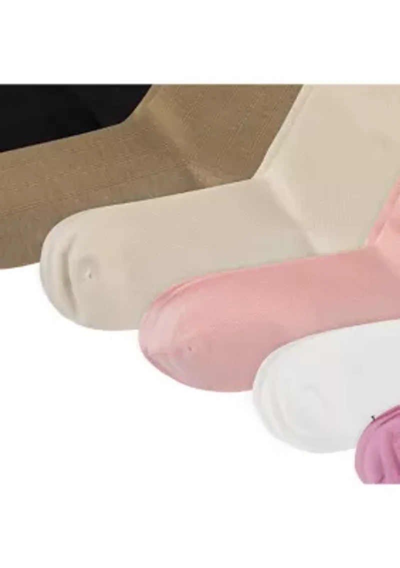  Textured Solid Roll Top 6 Pack of Socks 