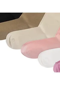  Textured Solid Roll Top 6 Pack of Socks 