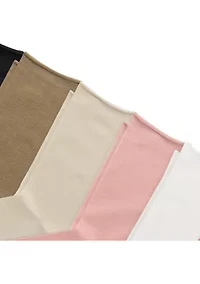  Textured Solid Roll Top 6 Pack of Socks 