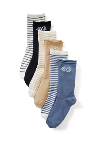 Scripted Roll Top 6 Pack Socks