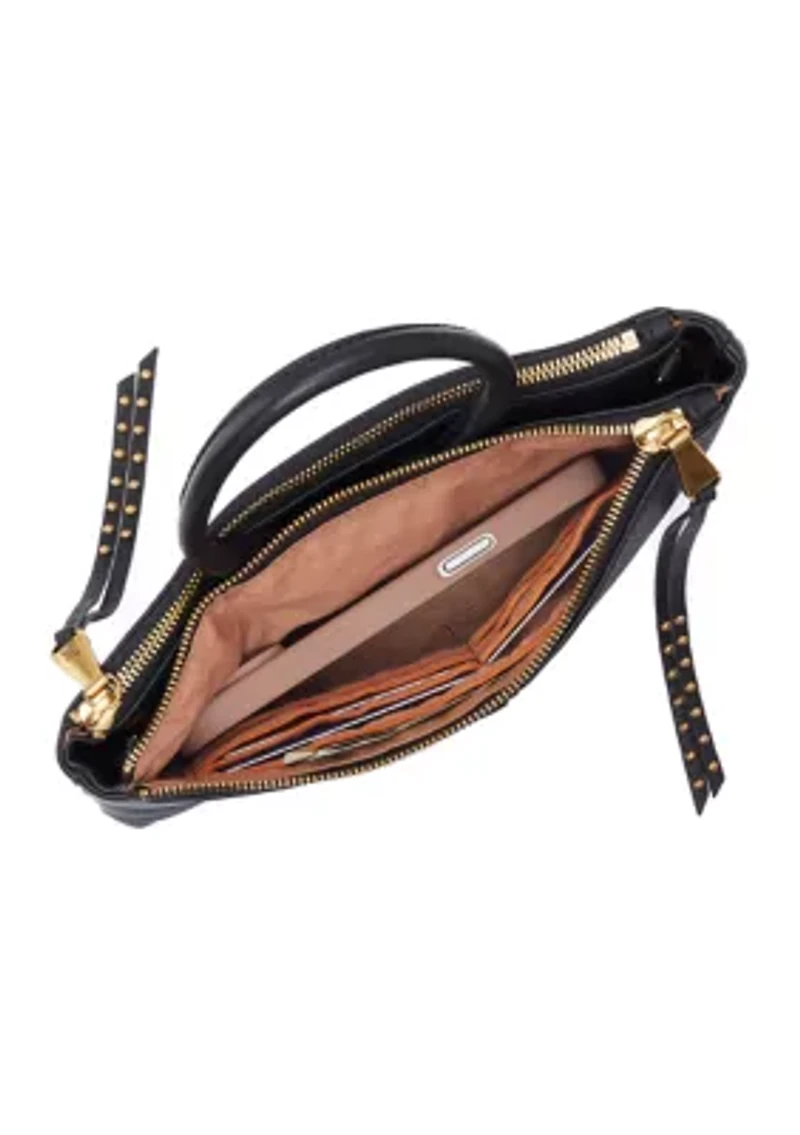 Sable Crossbody with Gold Studs