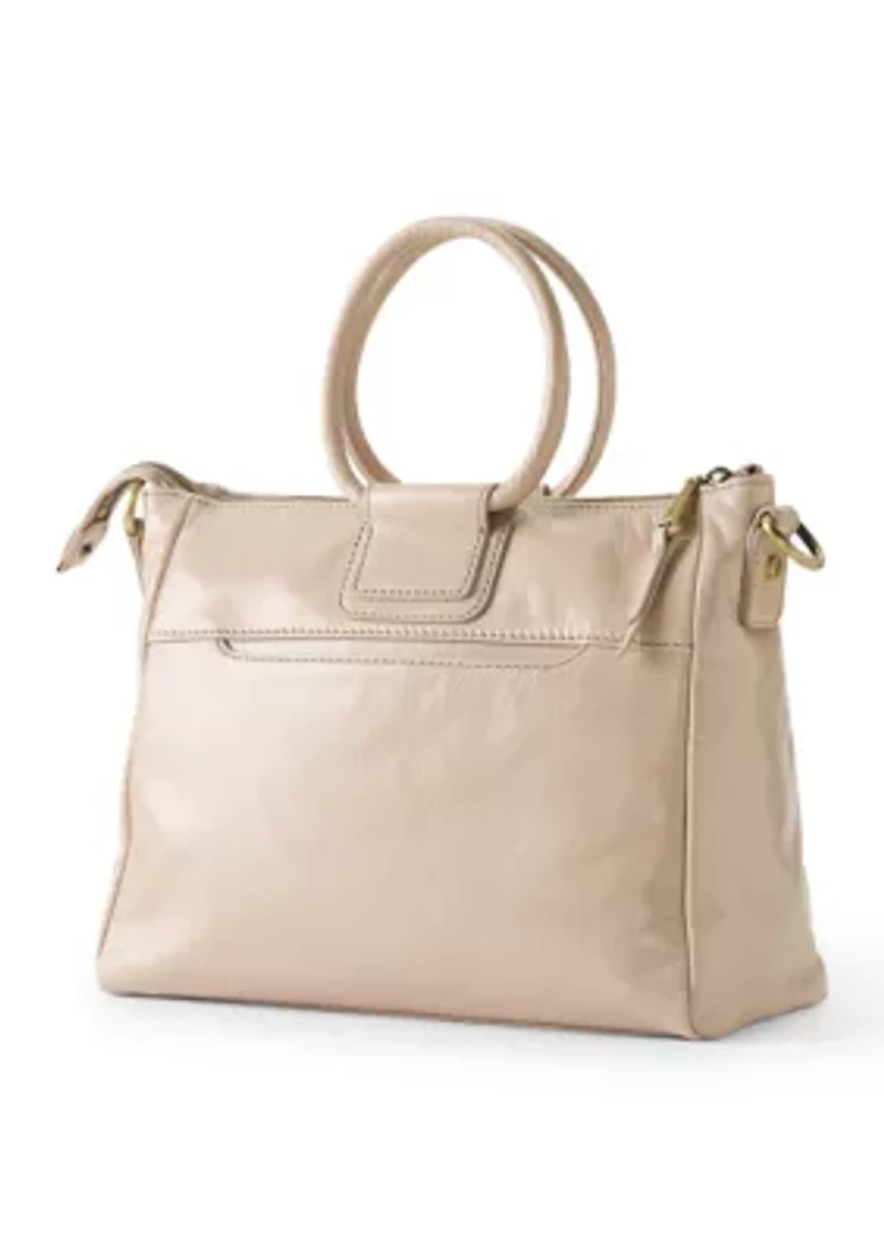 Sheila Medium Satchel - Stone Gloss