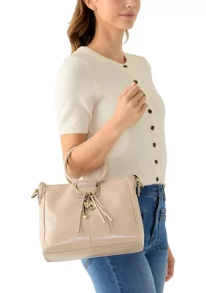 Sheila Medium Satchel - Stone Gloss