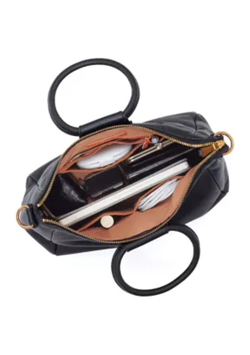 Sheila Medium Satchel with Gold Studs