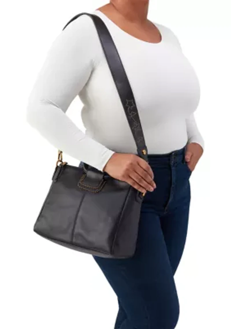 Sheila Medium Satchel with Gold Studs