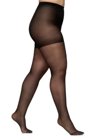 Queen Silky Control Top Pantyhose with Reinforced Toe