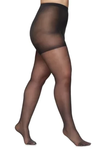 Queen Silky Control Top Pantyhose with Reinforced Toe