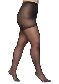 Queen Silky Control Top Pantyhose with Reinforced Toe