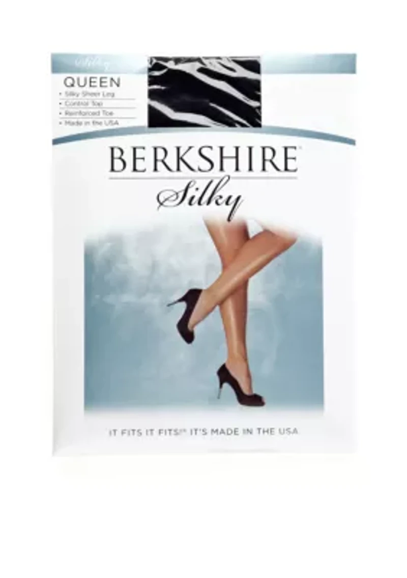 Queen Silky Control Top Pantyhose with Reinforced Toe