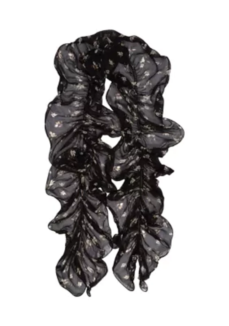 Floral Ruffle Scarf