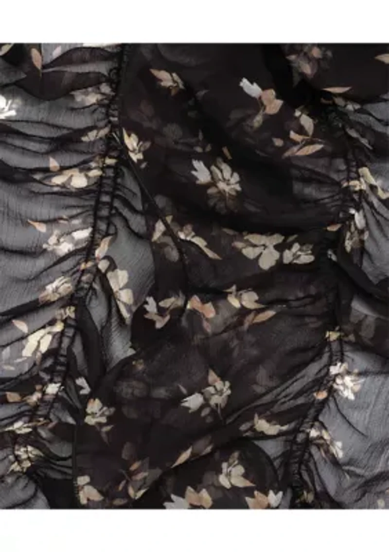 Floral Ruffle Scarf