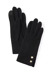 Two Button Cashmere Blend Touchscreen Gloves