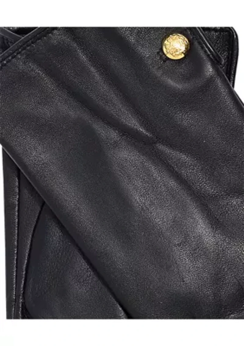 Leather 2 Button Touch Gloves