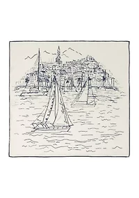 Conversational Small Square Scarf