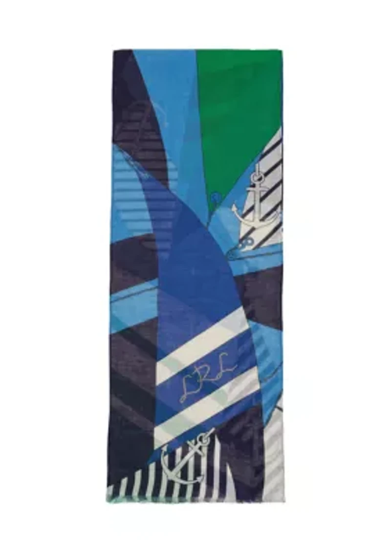 Abstract Sails Small Oblong Scarf