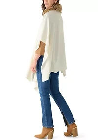 Fur Collar Knit Ruana