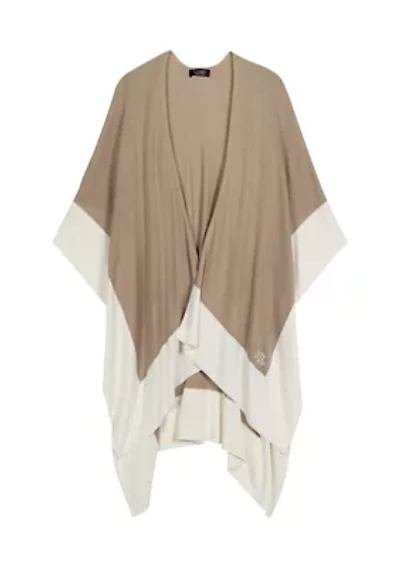 Tissue Weight Ruana with Border