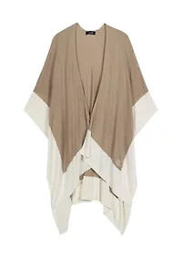 Tissue Weight Ruana with Border