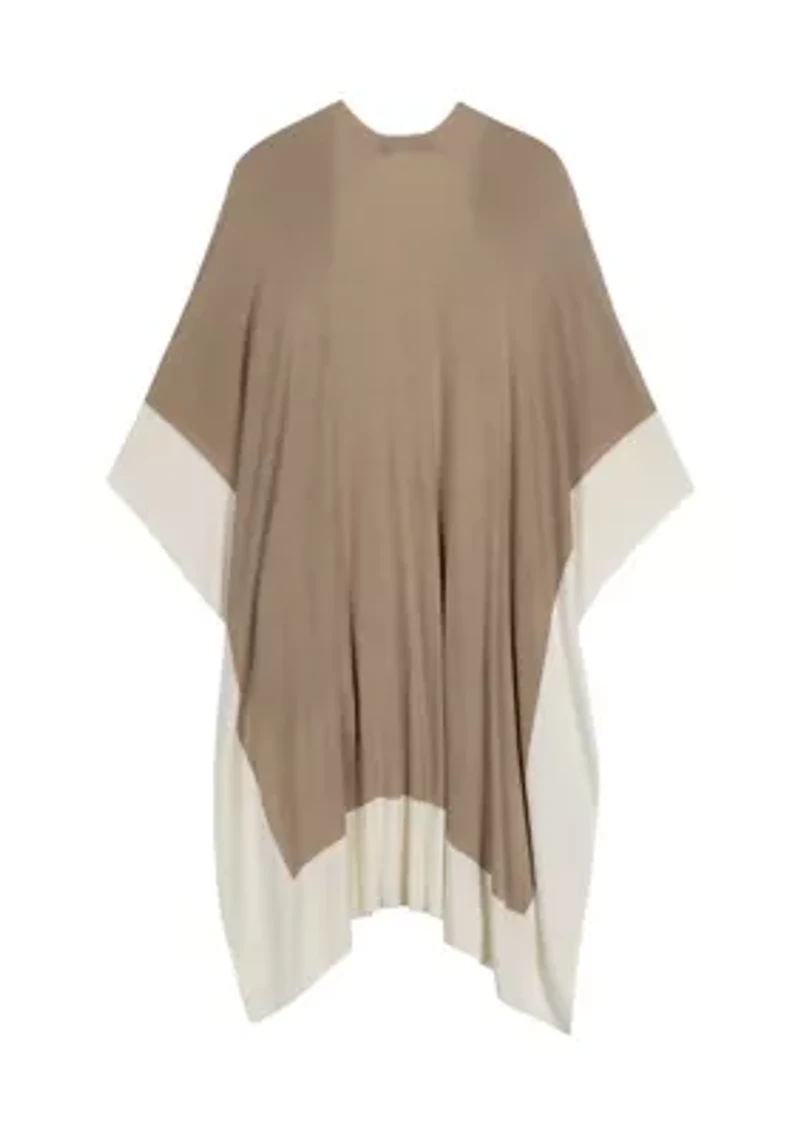 Tissue Weight Ruana with Border