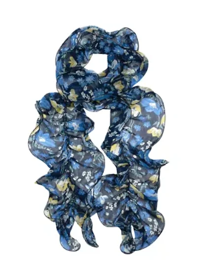 Blooming Floral Double Ruffle Scarf