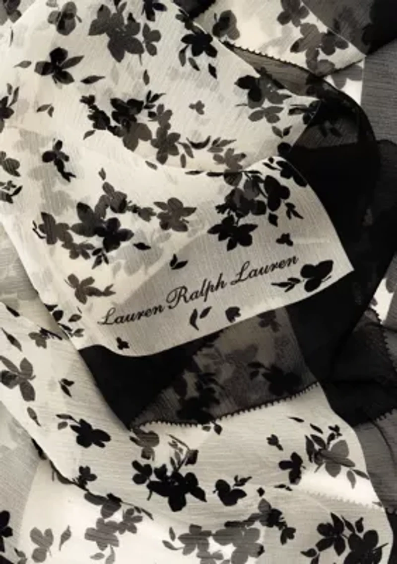 Contrast Floral Square Scarf