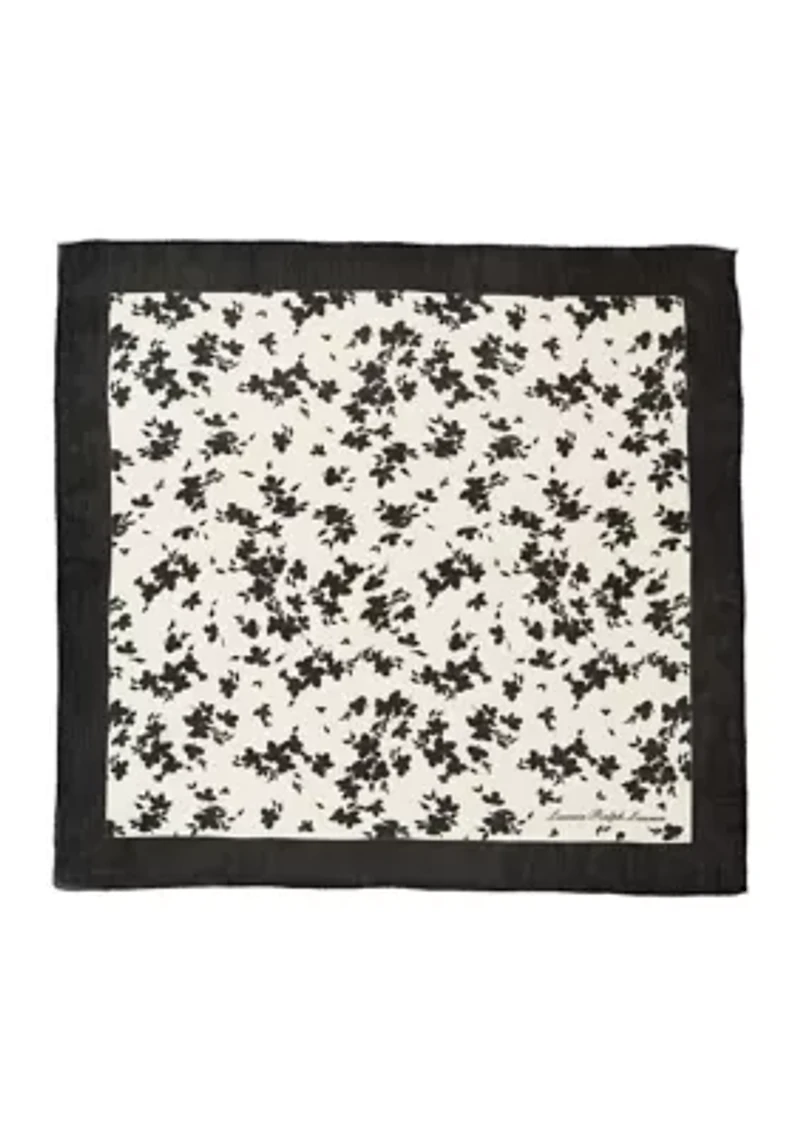 Contrast Floral Square Scarf