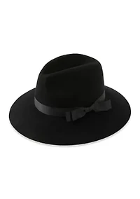 Felted Fedora with Double Ribbon 