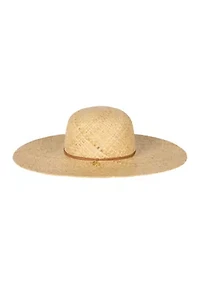 Raffia Sunhat With Logo Charm