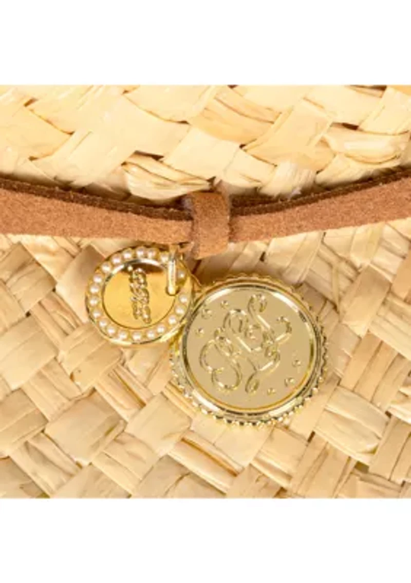 Raffia Sunhat With Logo Charm