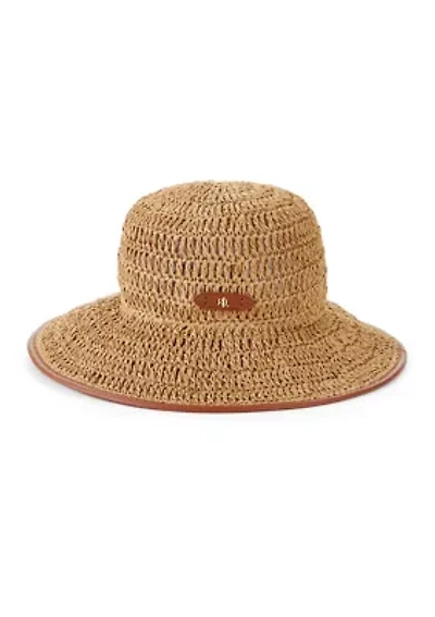 Crochet Fedora with Leather Trim
