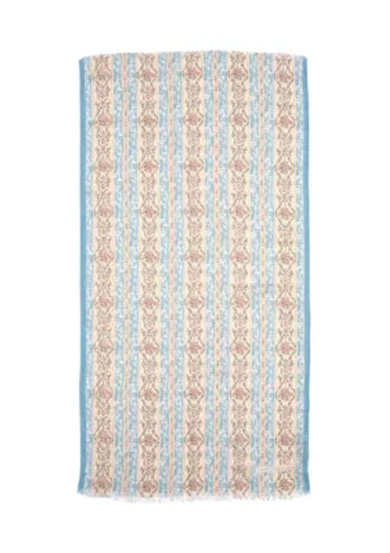 Floral Stripe Wrap Scarf