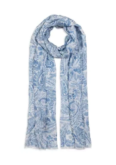 Summer Paisley Crinkled Oversized Oblong Scarf