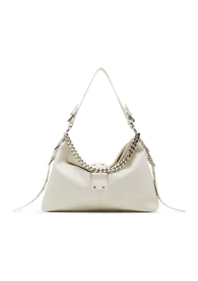 	  Shoulder Bag with Buckle and Chain 