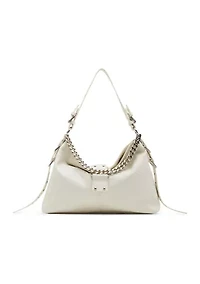 	  Shoulder Bag with Buckle and Chain 