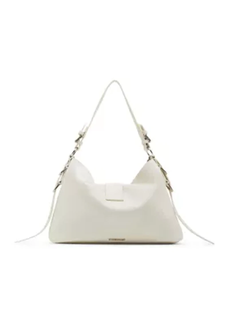 	  Shoulder Bag with Buckle and Chain 