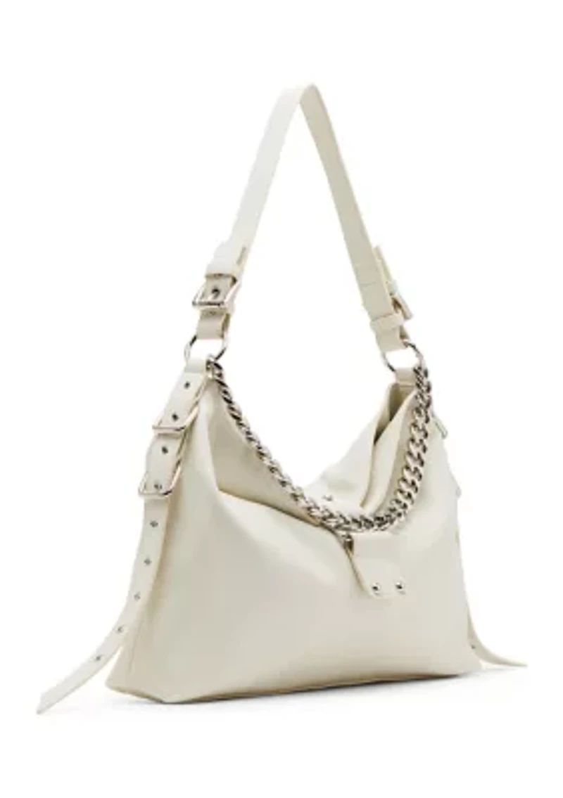 	  Shoulder Bag with Buckle and Chain 