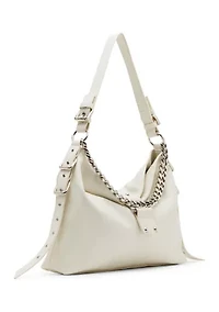 	  Shoulder Bag with Buckle and Chain 